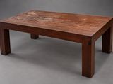 an image of a wooden table on a grey background