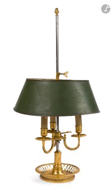 une image représentant une lampe surmontée d'un abat-jour vert