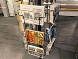 a display of postcards and postcards in a store