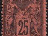 a stamp with a picture of two women on it