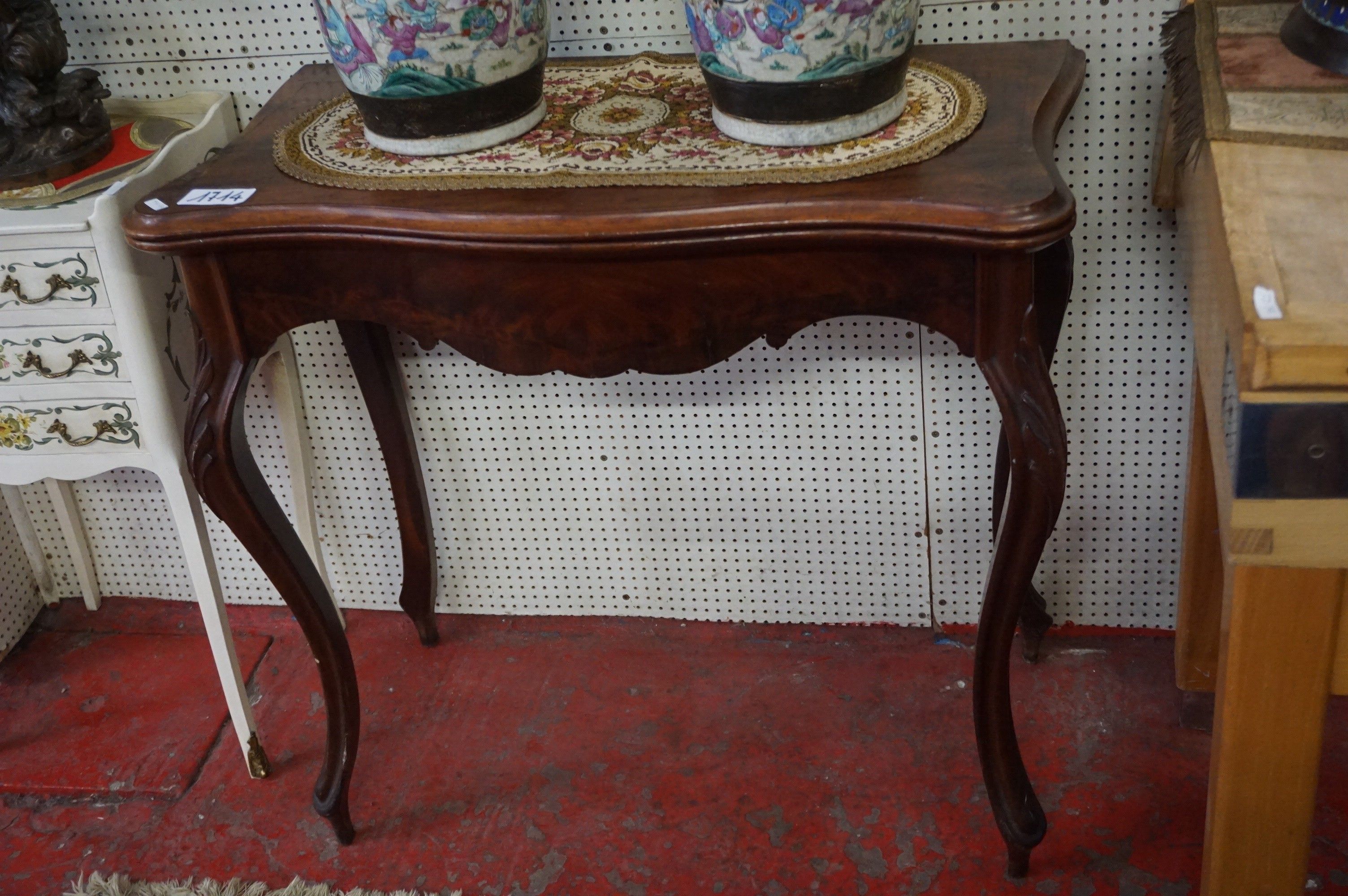 table de jeu murale en acajou - vers 1900