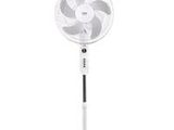 une image représentant un ventilateur blanc posé sur un support métallique