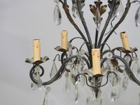 Petit lustre en fer forgé et pendeloques à cinq bras de lumi… (photo 3)