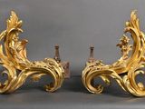pair of antique french gilves in gilded gold leaf design