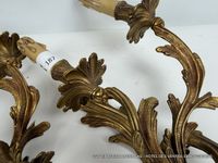 Paire d'appliques de style Louis XV Rocaille en bronze - Bel… (photo 3)
