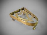 an old brass plate with a heart on it