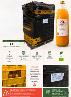 une photo d'une bouteille de jus d'orange à côté d'une caisse