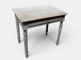 an image of a small table with a wooden top on a white background