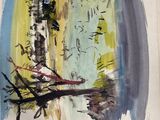 an image of a drawing of a tree in a field