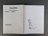 an open book with a drawing of a man in a top hat