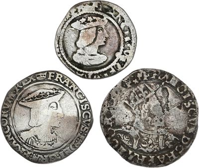 trois pièces d'argent de l'Empire romain