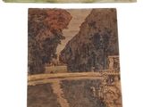 two watercolor paintings of a landscape and a river