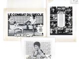 three black and white photos of a man holding a tennis racquet