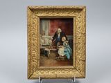 une image représentant un tableau où l'on voit un homme et une femme assis dans une pièce