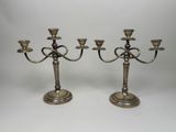 paire de candélabres anciens en métal argenté