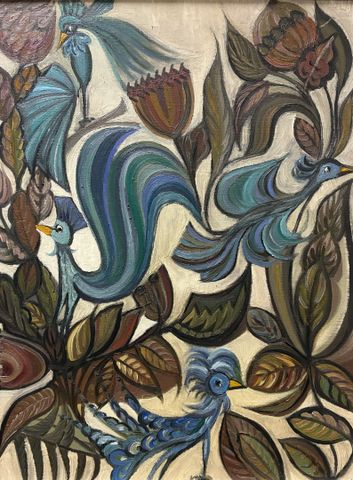 Michèle GRANET CASTETS (1934-2025) « Volatiles et végétaux ». Hui...