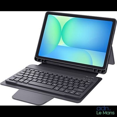 une image représentant un ordinateur portable sur lequel est posé un clavier