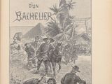 an old book with a picture of a man on a horse and another man on a horse