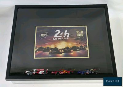a picture of a framed picture of a race car