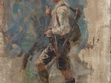an image of a painting of a man carrying a bag