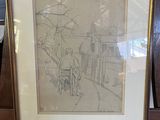 une photo d'une photo d'un dessin posé sur un chevalet