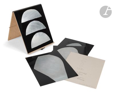 three cards with a picture of a half moon in the middle of them
