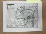 une vieille carte d'une ville dessinée sur une feuille de papier, à côté d'une autre feuille de papier