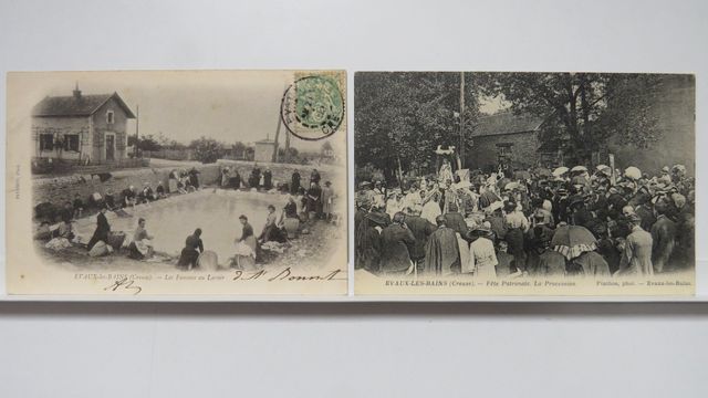 Evaux-les-Bains : Lot de 2cpa (TBE) : Les Femmes au Lavoir + La P...