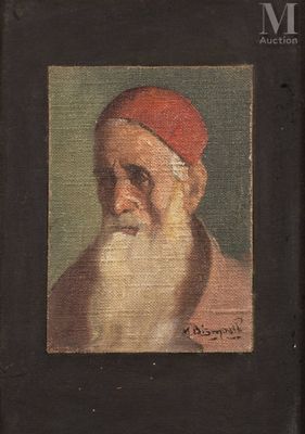 portrait of an old man with a red cap and a white beard