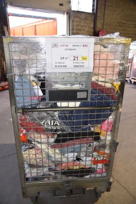 a cart that has a lot of items in it