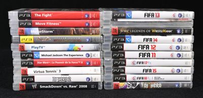 a lot of video games stacked on top of each other