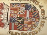 a picture of a coat of arms with a lion on it