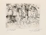 an image of a drawing of a group of people in a field