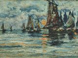 de nombreux bateaux qui naviguent sur l'eau