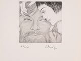an image of a drawing of a man and a woman looking at each other