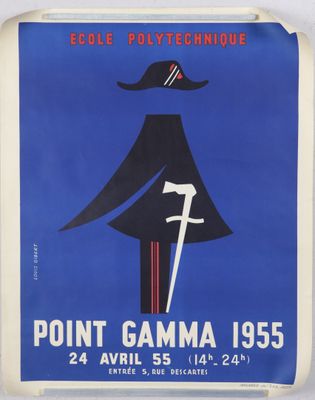 une vieille affiche représentant un homme coiffé d'un chapeau noir et muni d'une épée