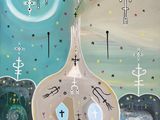 un tableau représentant un objet à l'aspect étrange au milieu d'un champ