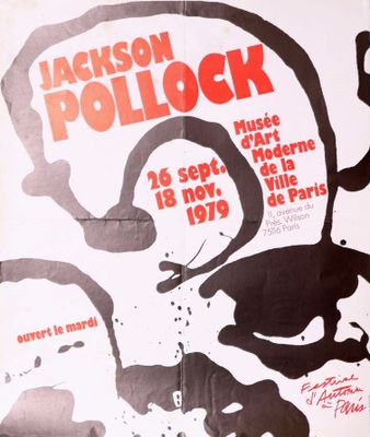 poster for jackson pollock ' s concert in paris, france, with a drawing of a man ' s face