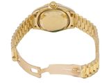 an image of a gold watch with a green face on a white background