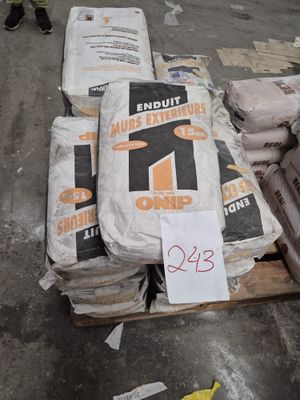 Lot de 22 sac d'enduit pour murs extérieurs 15KG , marque ON…