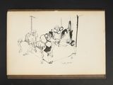 an image of a drawing of a man riding a horse