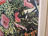 a picture of a painting of flowers in a white frame