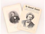 two old books with pictures of a man and a woman on them