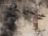 a painting of a lighthouse in the middle of a storm