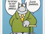 une image représentant un chat en costume, assis à un bureau, dans un dessin animé
