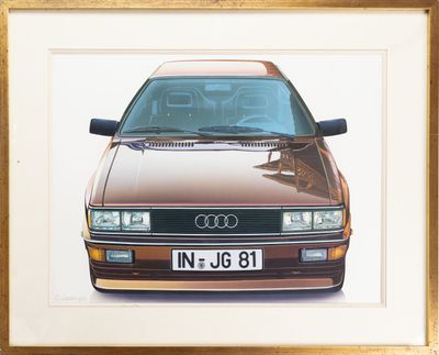 Gérard GANTOIS (1925-2025), "Audi 80", Gouache signée et dat…