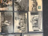 several old black and white photographs of people on motorcycles and motorcycles