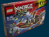 a box of lego ninja sets on a blue background