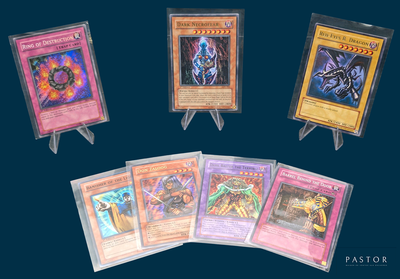 five different types of yu gi oh cards on display
