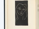 un livre ouvert sur lequel est dessiné le visage d'une femme